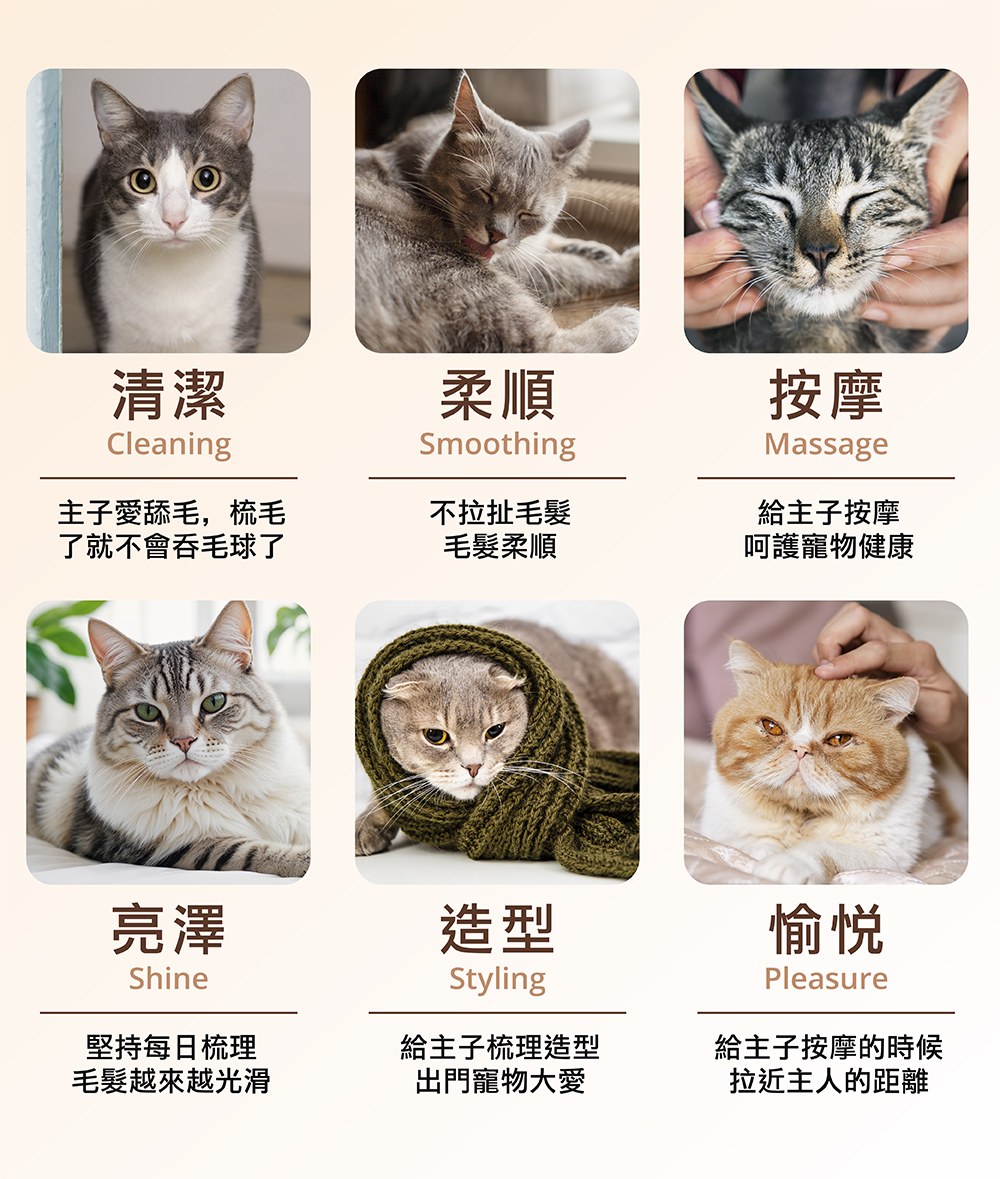 【TOMO】一鍵除毛寵物梳｜貓狗浮毛清潔美容梳