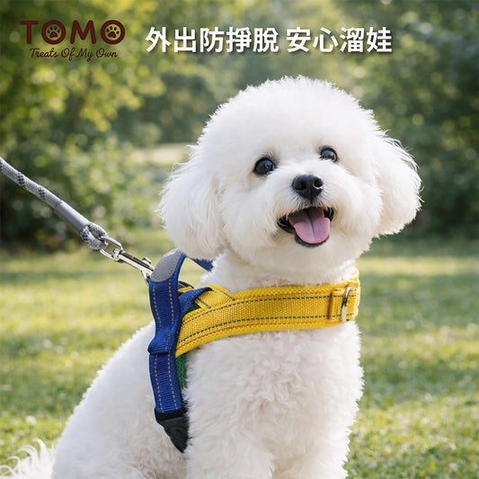 【TOMO】馬鞍式繽紛寵物胸背帶｜狗狗外出胸背牽引帶