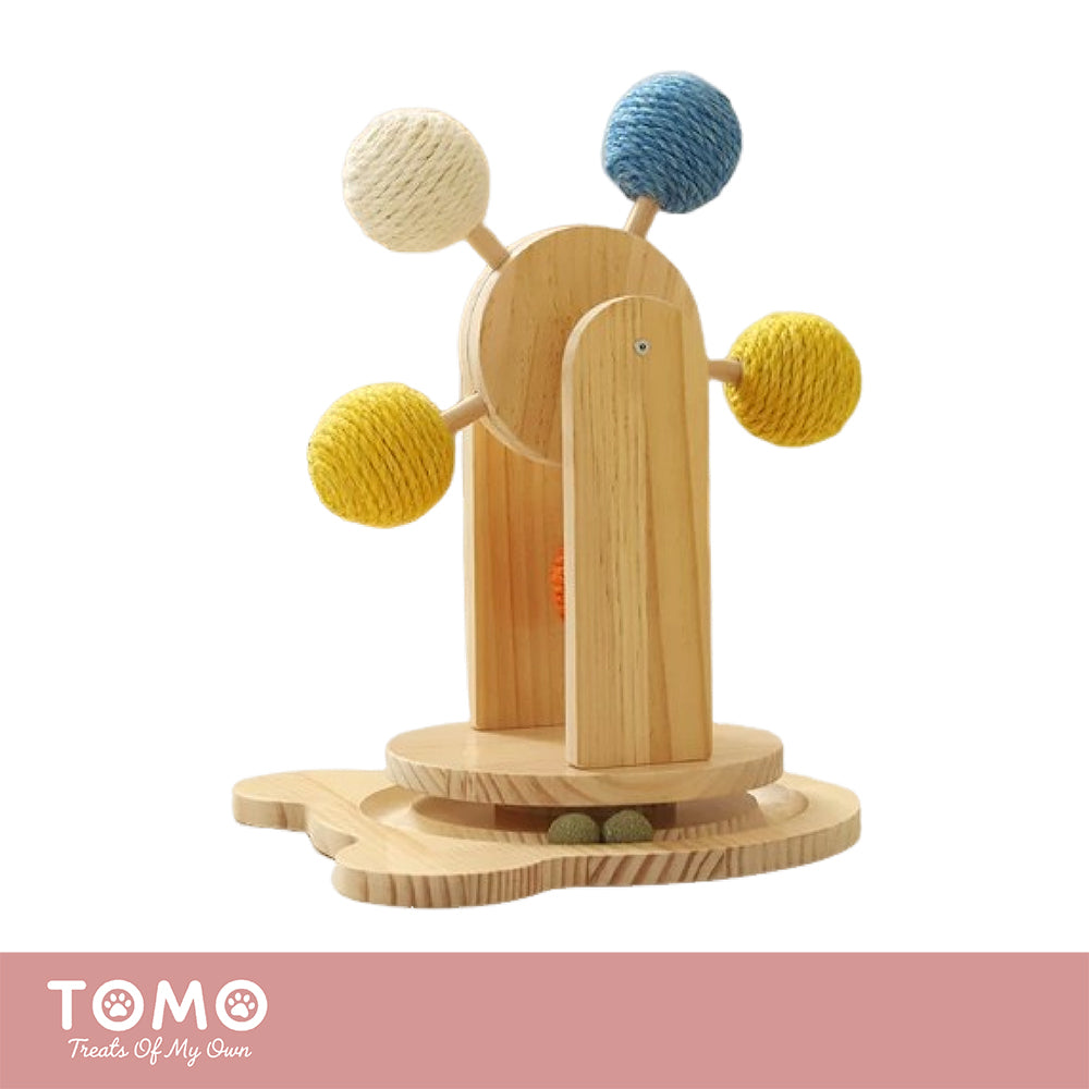 【TOMO】摩天輪劍麻球貓轉盤｜貓咪磨爪互動玩具